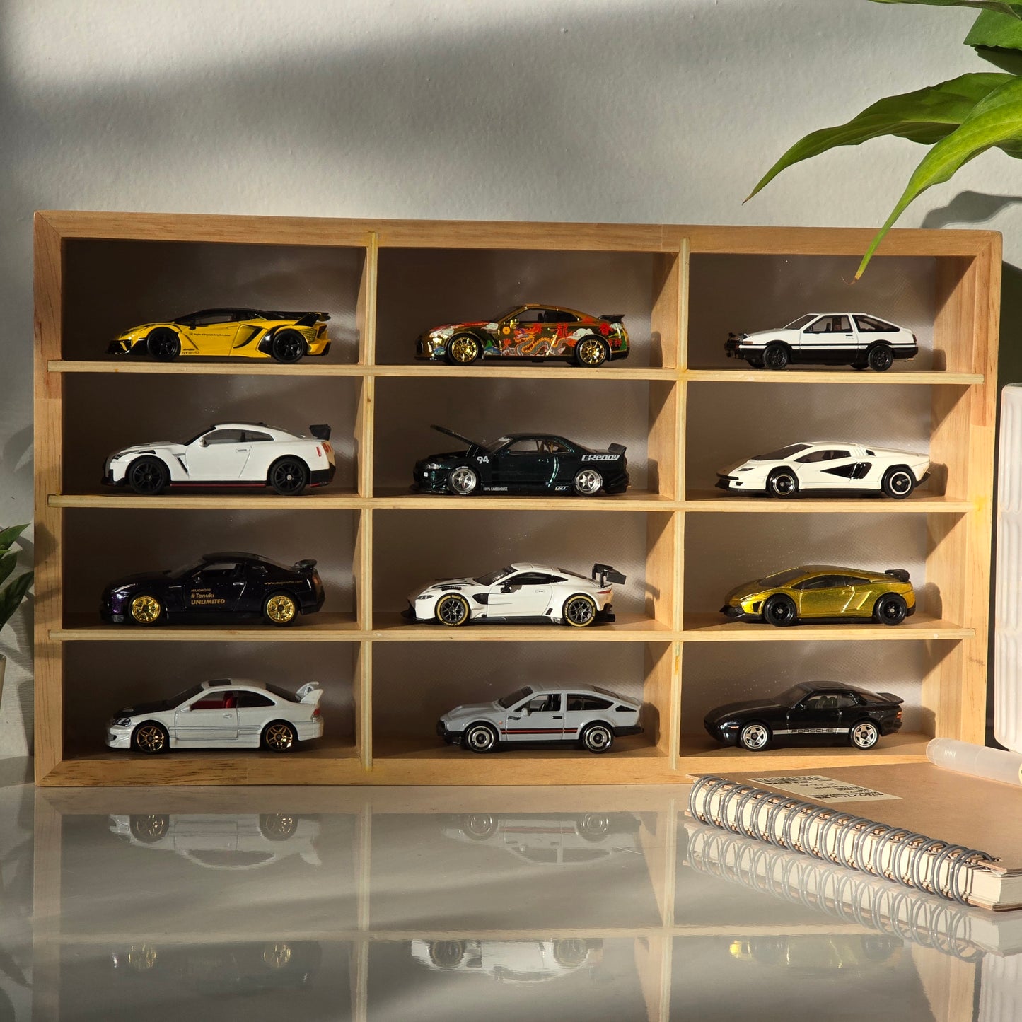 Wooden Light Up Hot Wheels Organizer