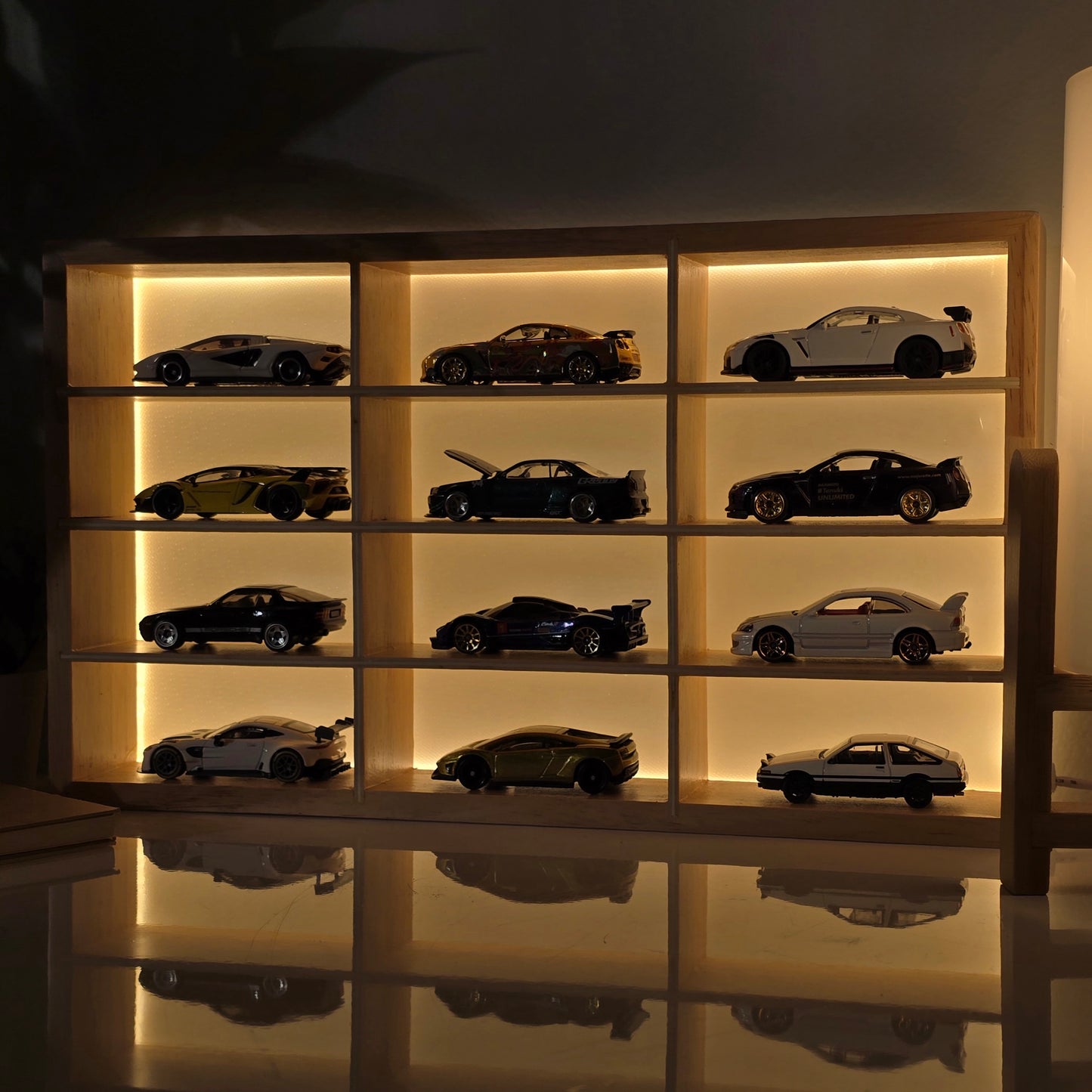 Wooden Light Up Hot Wheels Organizer