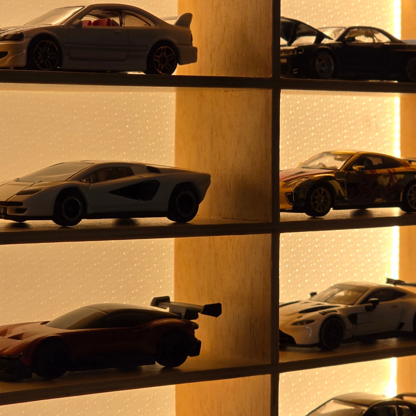 Wooden Light Up Hot Wheels Organizer